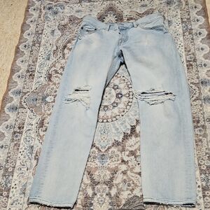 Levi’s 501 CT Customized & Tapered Distressed Light Wash Jeans Size 26